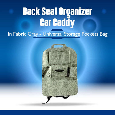 Back Seat Organizer Car Caddy In Fabric Gray