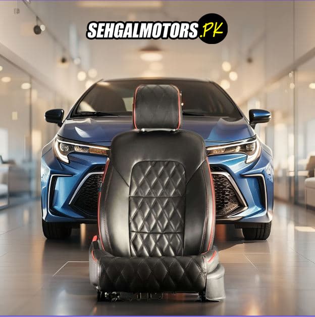 Toyota Corolla Diamond Cut Black Red Seat Covers - Model 2014-2021