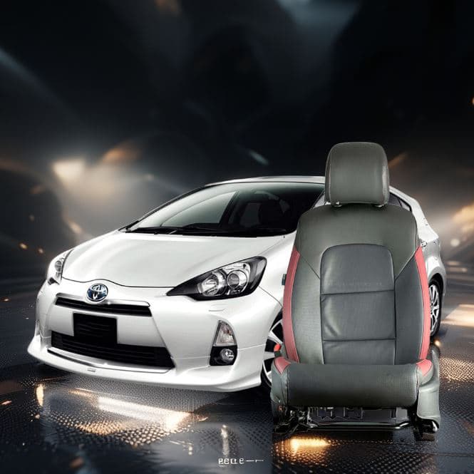 Toyota Aqua Breathable Black Red Seat Covers - Model 2012-2021