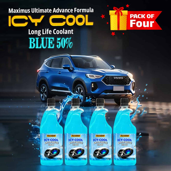 Maximus ICY Cool Anti Freeze Coolant Ice Blue 50% - 1L Pack Of 4
