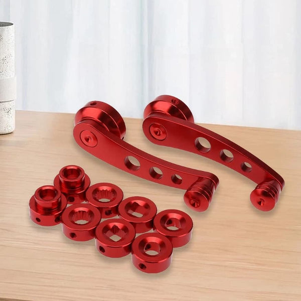 Aluminium Car Window Winder Pair - Red 
