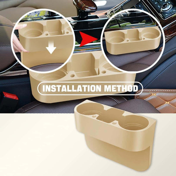 Seat Gap Filler with Cup Drink Holder Beige - Each