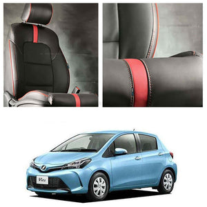 Buy Toyota Vitz Type R Black Red Seat Covers Model 2014-2021