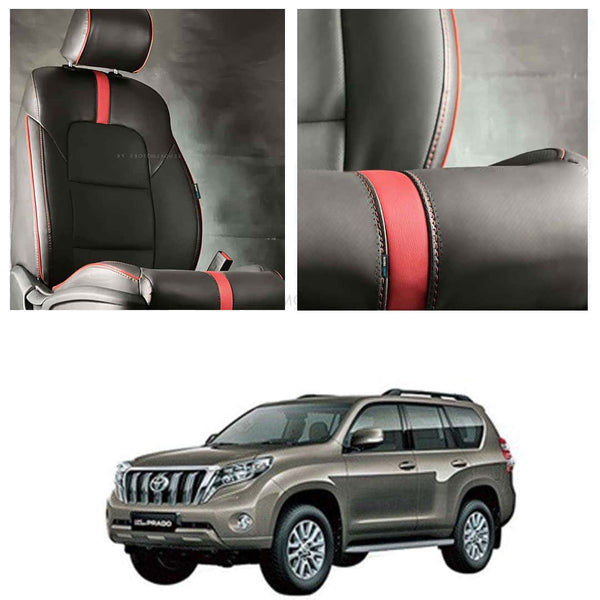 Toyota Prado Type R Black Red Seat Covers - Model 2009-2018