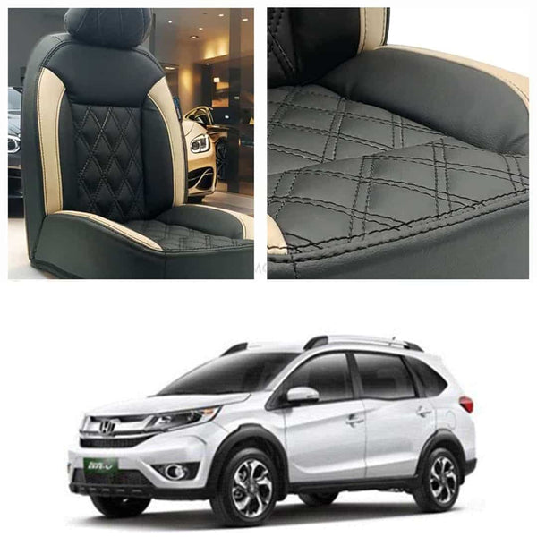 Honda BRV Diamond Cut Black Beige Seat Covers 7 Seater