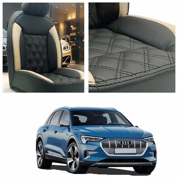 Audi E Tron Diamond Cut Black Beige Seat Covers