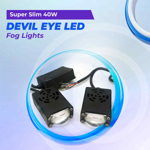 Super Slim 40W Devil Eye LED Fog Lights (Set of 2) - Landscape Style Grille (Set of 2)