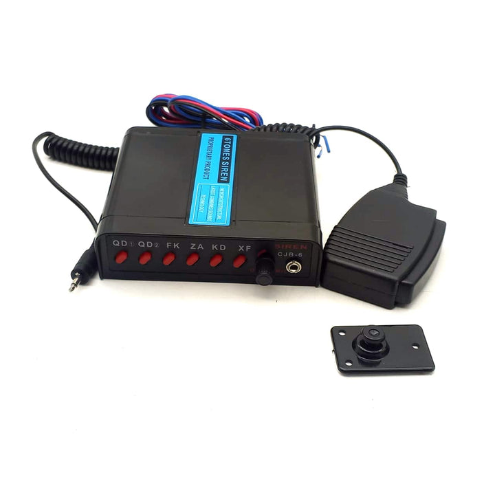 Loud Electric Police Siren 6 Sounds Horn with Mic 100W