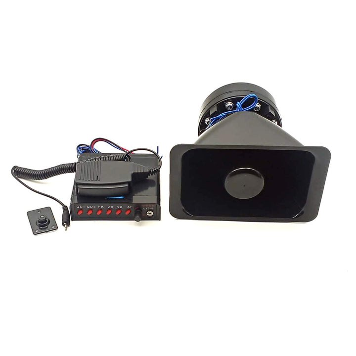 Loud Electric Police Siren 6 Sounds Horn with Mic 100W