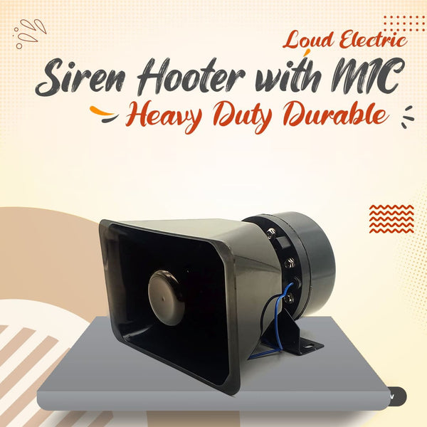 Loud Electric Siren Hooter with MIC Heavy Duty Durable