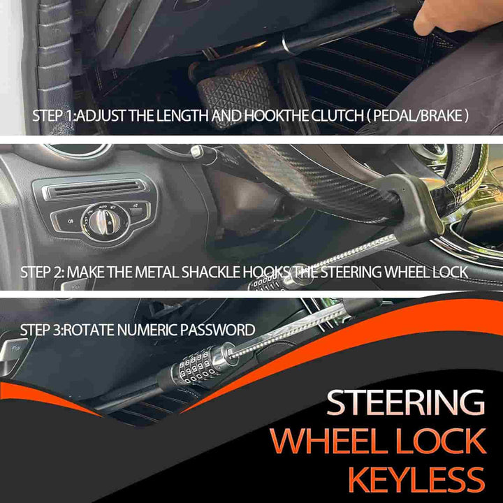 Car Security Anti Theft Password Protected Steering To Clutch Lock