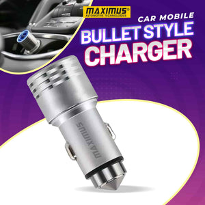 Maximus Bullet Style 3.1A Car Mobile Charger Random Color - 2 USB Ports Car Charger Universal Intelligent Charging Dual USB