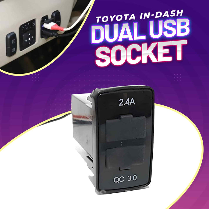 Toyota In-Dash Dual USB Socket OEM Quality For Mobile Fast Charge