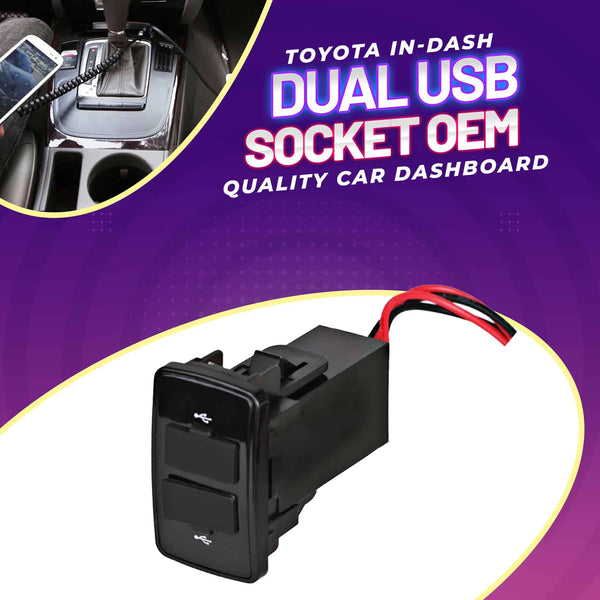 Toyota In-Dash Dual USB Socket OEM Quality For Car Dashboard