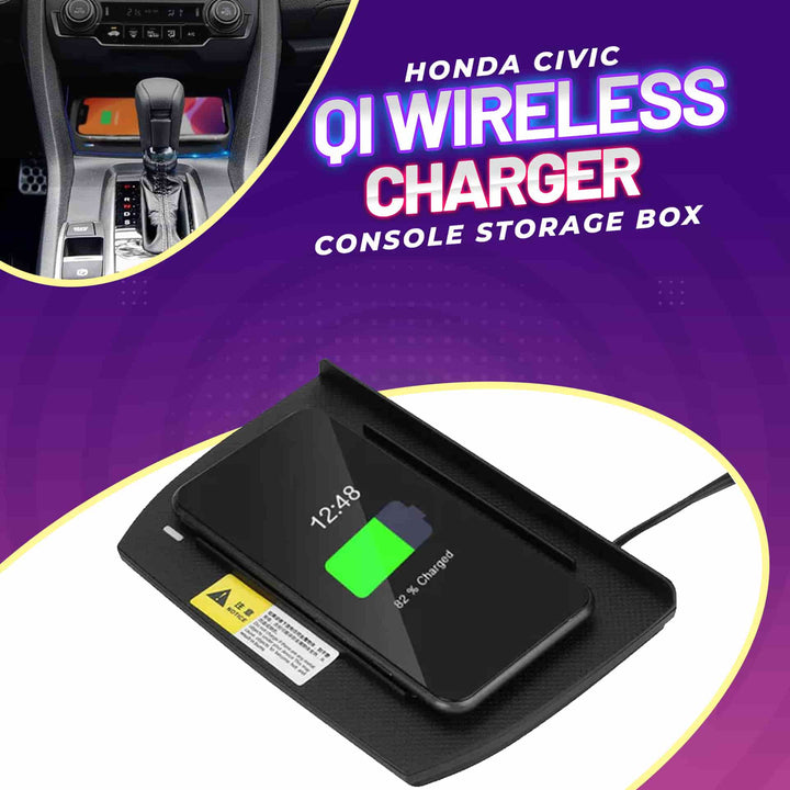Honda Civic Console Storage Box Qi Wireless Charger