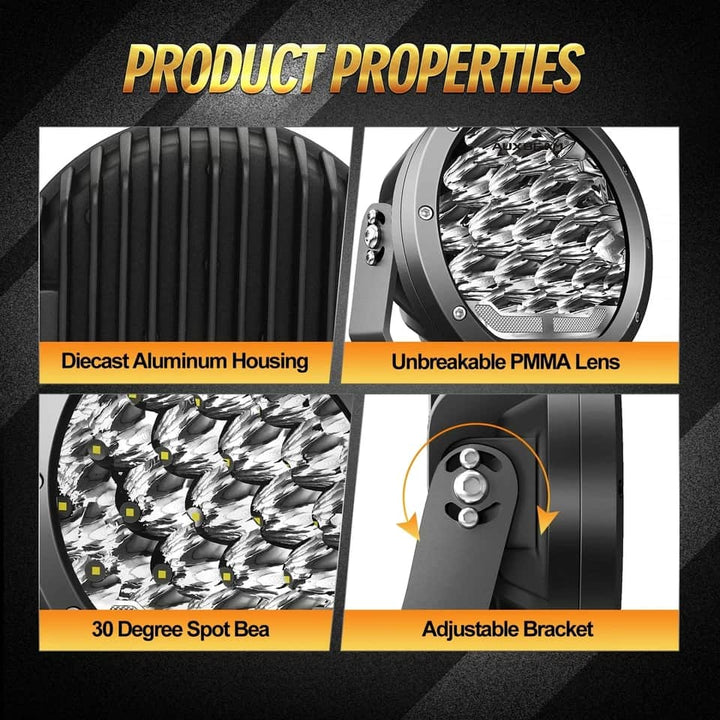 Jeep Fog Lamps Bumper Light Black Large Pair