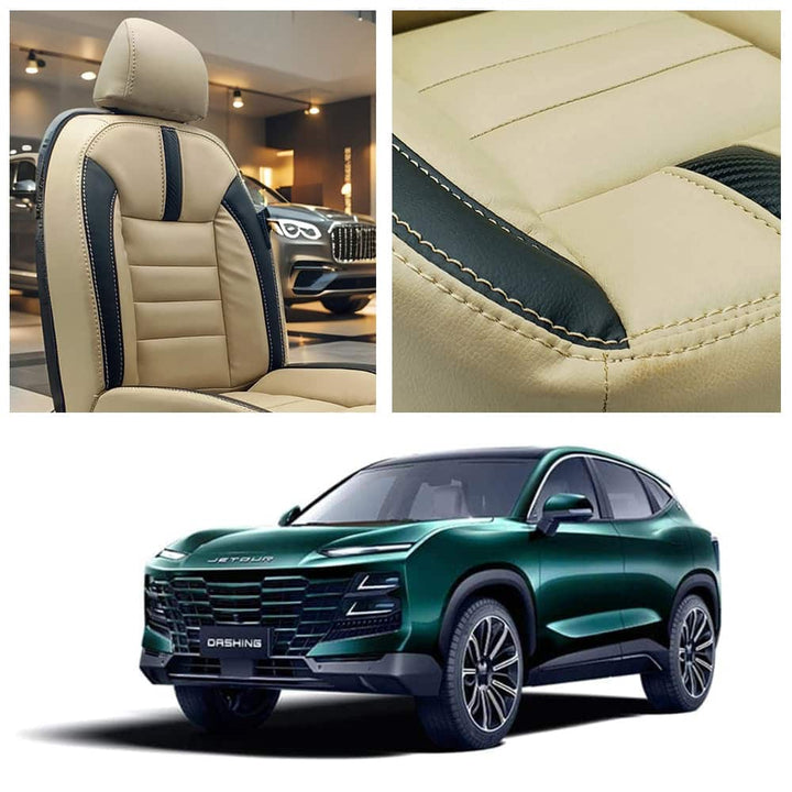 Jetour Dashing Hockey Design Beige Black Seat Covers 2025-2026