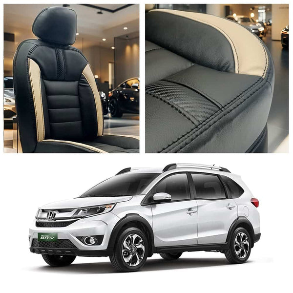 Honda BRV Hockey Design Black Beige Seat Covers 7 Seater