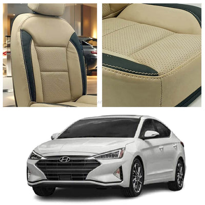 Hyundai Elantra Breathable Beige Black Seat Covers