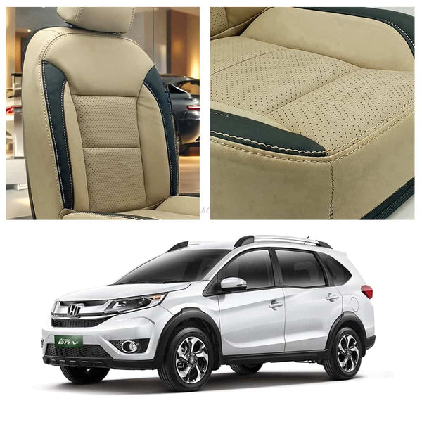 Honda BRV Breathable Beige Black Seat Covers 7 Seater