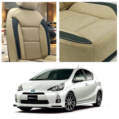 Toyota Aqua Breathable Beige Black Seat Covers