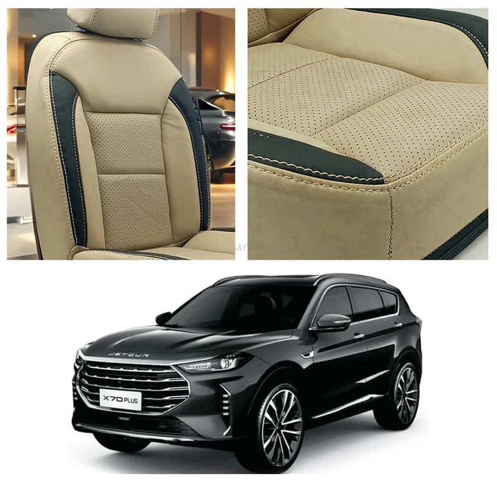 Jetour X70 Plus Breathable Beige Black Seat Covers 2025-2026