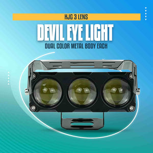 3 Lens Devil Eye Light Dual Color Metal Body Each - 12V-24V