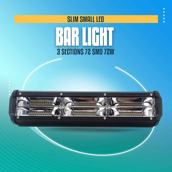 Slim Small LED Bar Light 3 Sections 72 SMD 72W - 34.29 CM