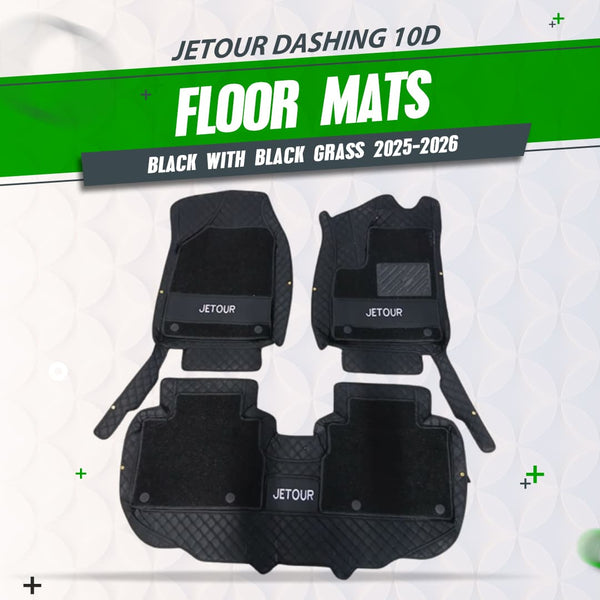 Jetour Dashing 10D Floor Mats - Black With Black Grass 2025-2026