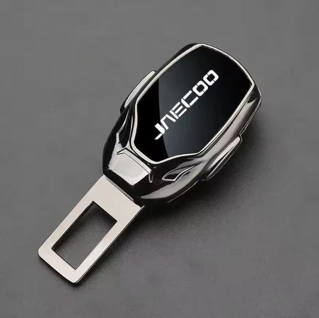 Jaecoo J6 Leather Logo Seat Belt Clip Black Chrome 2025-2026