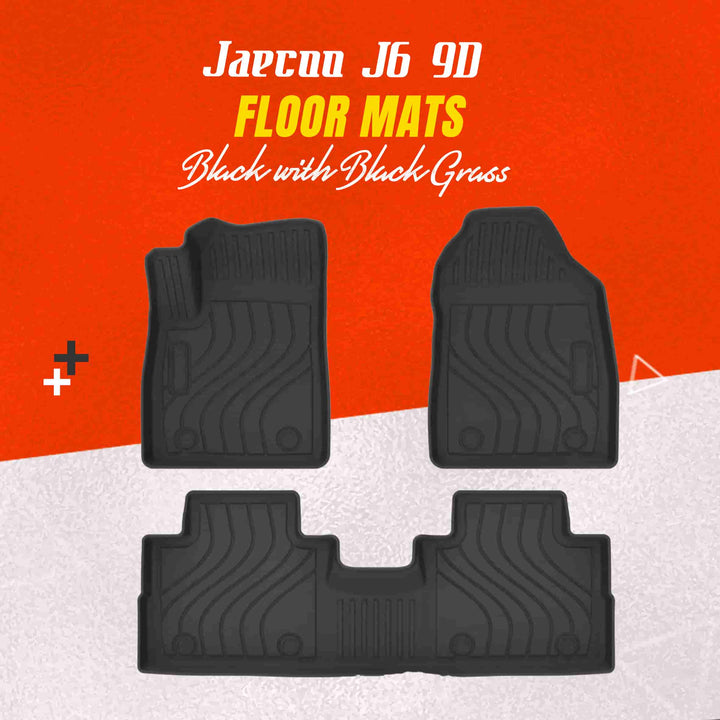 Jaecoo J6 9D Floor Mats Black with Black Grass 3 Pcs 2025-2026