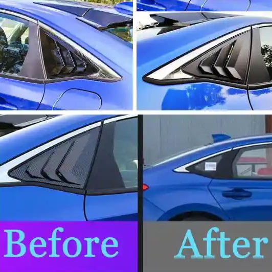 Honda Civic Quarter Glass Rack Lamborghini Style Louver Vents
