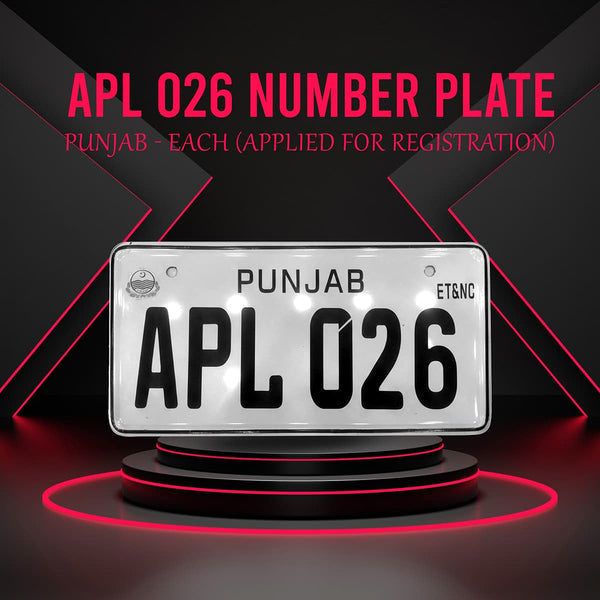 APL 026 Number Plate Punjab - Each (Applied For Registration)