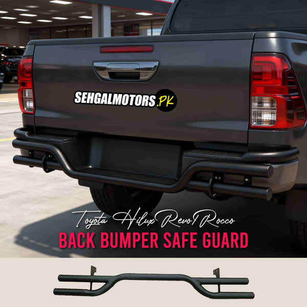 Toyota Hilux Revo/Rocco Back Bumper Safe Guard - Double Pipe Design