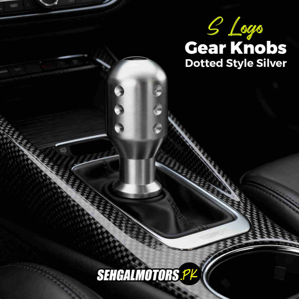 S Logo Gear Knobs Dotted Style Silver