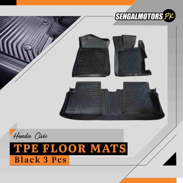 Honda Civic TPE Floor Mat Black 3 Pcs