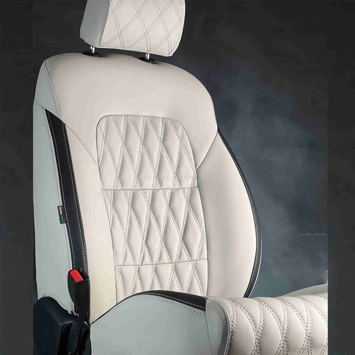 MG U9 Diamond Cut Beige Black Seat Covers