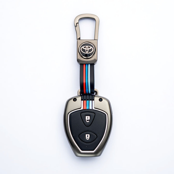 Toyota Vitz Metal Key Shell with PVC Silicone Key Cover 2 Buttons