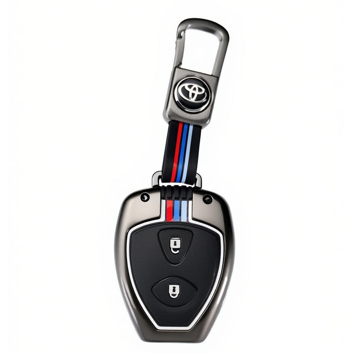 Toyota Vitz Metal Key Shell with PVC Silicone Key Cover 2 Buttons