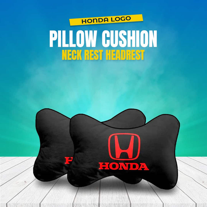 Honda Logo Neck Rest Headrest Pillow Cushion - Pair