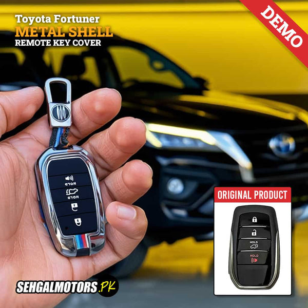 Toyota Fortuner Metal Key Shell Case Cover 4 Buttons