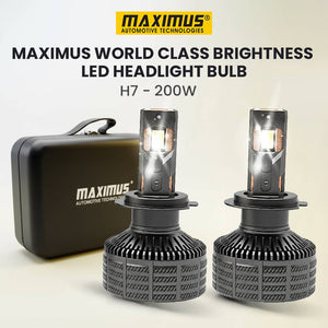 Maximus World Class Brightness LED Headlight Bulb - H7 - 200w