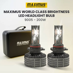 Maximus World Class Brightness LED Headlight Bulb - 9005 - 200w