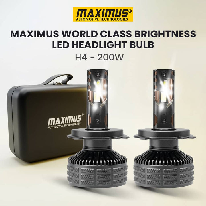 Maximus World Class Brightness LED Headlight Bulb - H4 - 200w