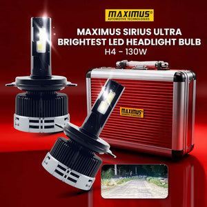 Maximus Sirius Car LED Ultra Bright Headlights Bulbs Pair H4 - 130W