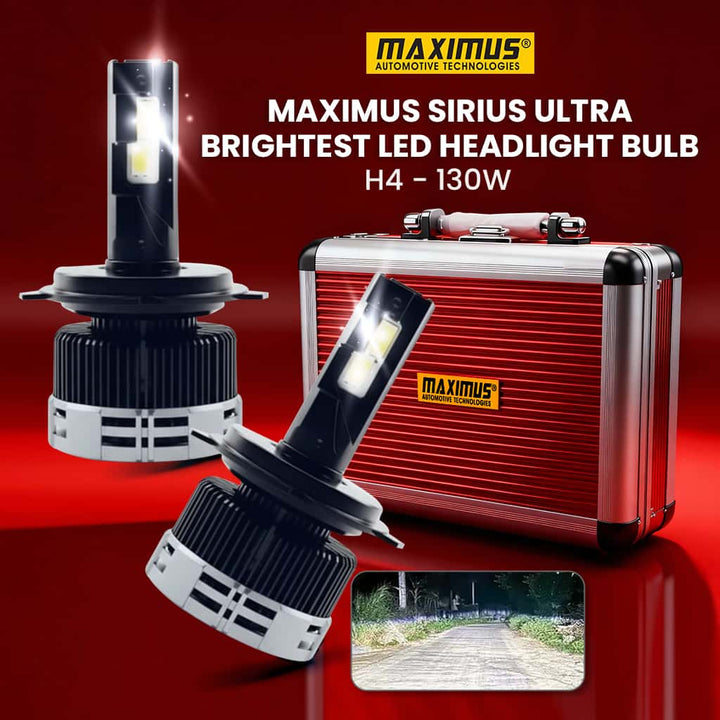 Maximus Sirius Ultra Brightest LED Headlight Bulb - H4 - 130w