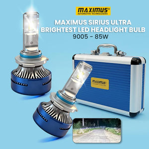 Maximus Sirius Car LED Ultra Bright Headlights Bulbs Pair 9005 - 85W
