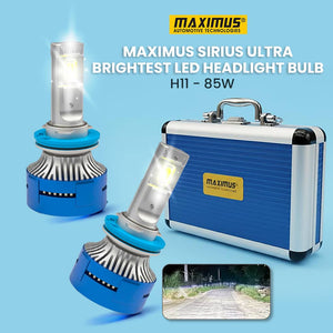 Maximus Sirius Car LED Ultra Bright Headlights Bulbs Pair H11 - 85W