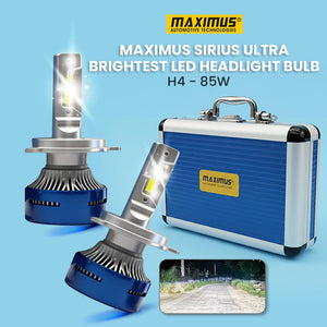 Maximus Sirius Car LED Ultra Bright Headlights Bulbs Pair H4 - 85W