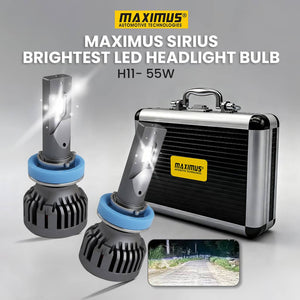 Maximus Sirius Car LED Bright Headlights Bulbs Pair H11 - 55W